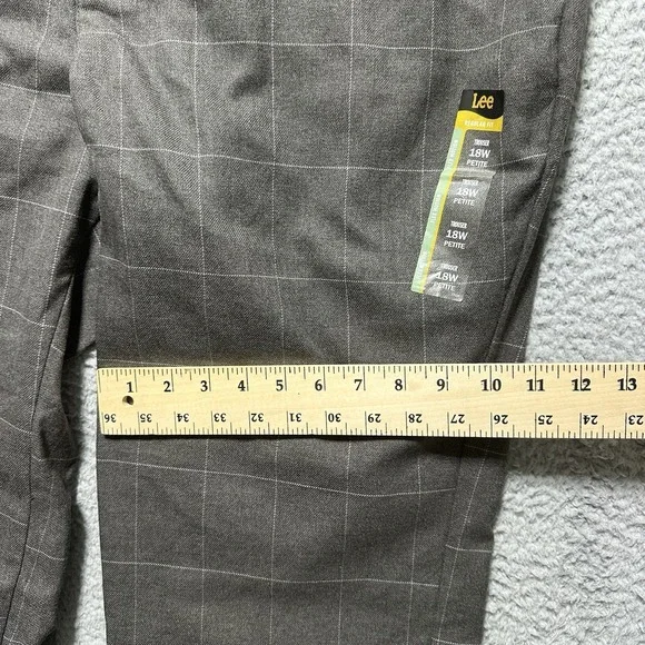Lee‎ Plus Flex Motion Trouser Pant Heather Grey Windowpane Plaid Size 18w Petite - Picture 4 of 8